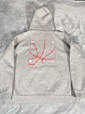 Glossier x WNBA Basketball Hoodie Adult XL Pullover Double Sided Gray